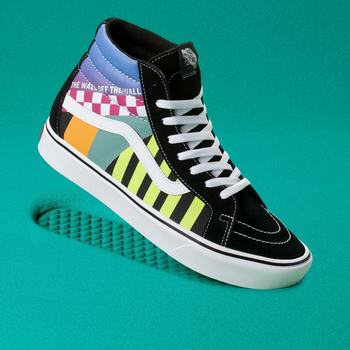 Férfi Vans Mash Up ComfyCush SK8-Hi Reissue Magasszárú Cipő VA5147062 Szürke Színes/Fekete/Fehér